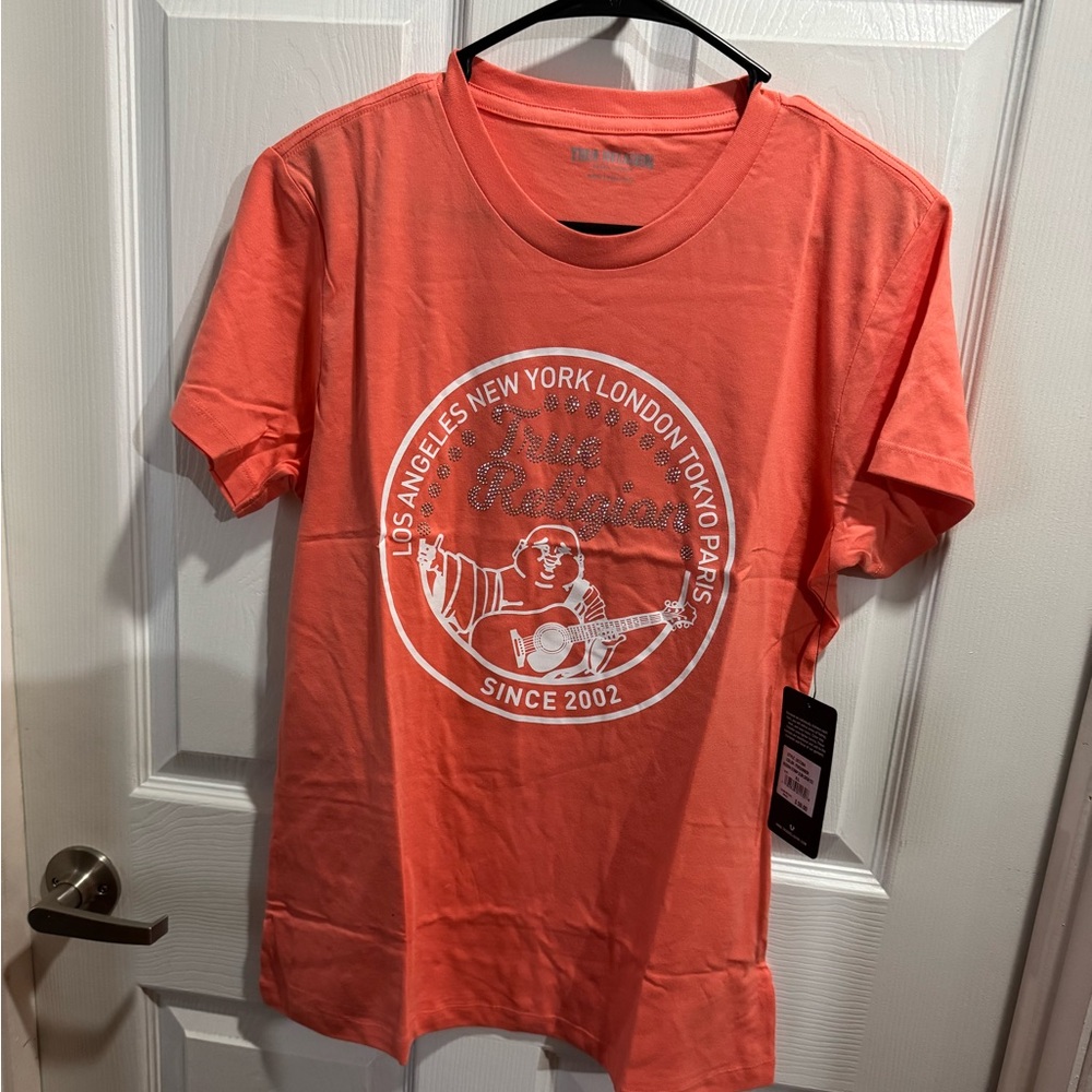 Women Coral color True Religion Top